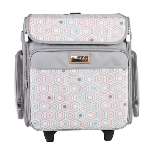 Everything Mary Gray Hexagon Rolling Scrapbook Storage Tote